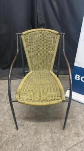 DESCRIPTION (6) METAL FRAMED WICKER PATIO STACK CHAIRS. THIS LOT IS: SOLD BY THE PIECE LOCATION BAY 6 QTY 6