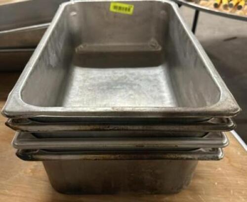 DESCRIPTION (4) FULL SIZE STAINLESS INSERTS THIS LOT IS: SOLD BY THE PIECE SIZE 6" DEEP LOCATION BAY 6 QTY 4