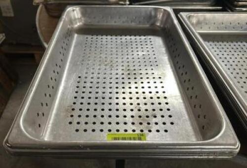 DESCRIPTION (4) FULL SIZE SLOTTED STAINLESS INSERTS THIS LOT IS: SOLD BY THE PIECE SIZE 2" DEEP LOCATION BAY 6 QTY 4