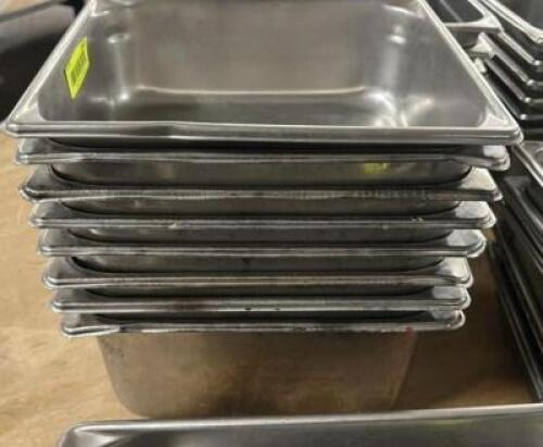 DESCRIPTION (6) HALF SIZE STAINLESS INSERTS THIS LOT IS: SOLD BY THE PIECE SIZE 2" DEEP LOCATION BAY 6 QTY 6