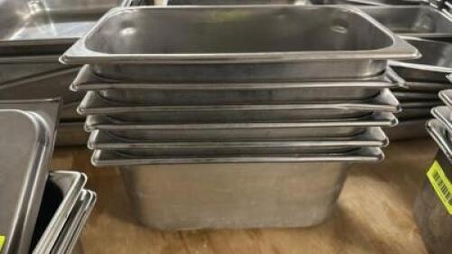 DESCRIPTION (6) 1/3 SIZE STAINLESS INSERTS. THIS LOT IS: SOLD BY THE PIECE SIZE 6" DEEP LOCATION BAY 6 QTY 6
