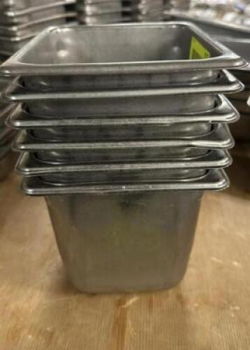 DESCRIPTION (6) 1/6 SIZE STAINLESS INSERTS. THIS LOT IS: SOLD BY THE PIECE SIZE 6" DEEP LOCATION BAY 6 QTY 6