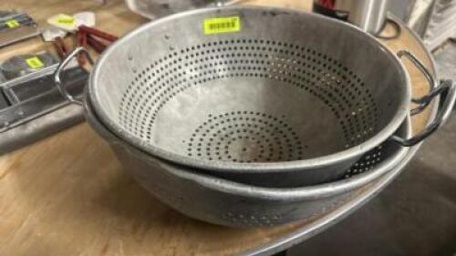 DESCRIPTION (2) 16" ALUMINUM COLANDERS. THIS LOT IS: SOLD BY THE PIECE LOCATION BAY 6 QTY 2