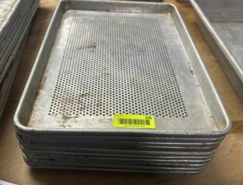 DESCRIPTION (10) 1/4 SIZE SLOTTED SHEET PANS. THIS LOT IS: SOLD BY THE PIECE LOCATION BAY 6 QTY 10