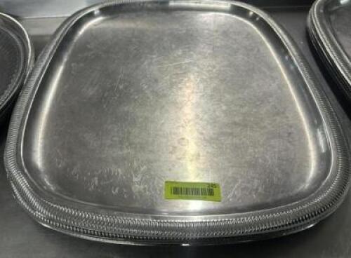 DESCRIPTION (3) 23" STAINLESS SERVING TRAYS THIS LOT IS: SOLD BY THE PIECE SIZE 23" LOCATION BAY 6 QTY 3
