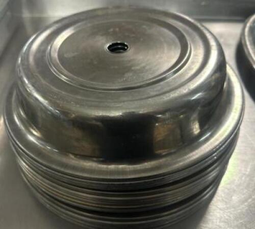 DESCRIPTION (10) STAINLESS PLATE COVERS. THIS LOT IS: SOLD BY THE PIECE LOCATION BAY 6 QTY 10