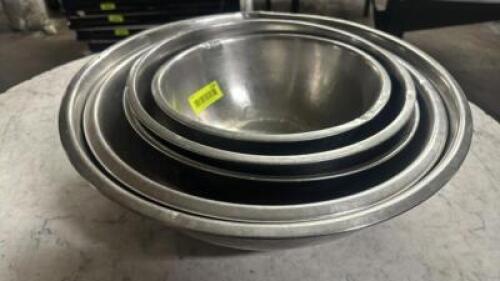 DESCRIPTION (4) PIECE STAINLESS MIXING BOWL SET. THIS LOT IS: SOLD BY THE PIECE LOCATION BAY 6 QTY 4