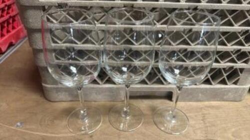 DESCRIPTION (20) WINE GLASSES ADDITIONAL INFORMATION W/ GLASS RACK THIS LOT IS: SOLD BY THE PIECE LOCATION BAY 6 QTY 20
