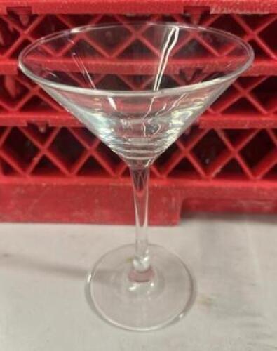 DESCRIPTION (9) MARTINI GLASSES ADDITIONAL INFORMATION W/ GLASS RACK THIS LOT IS: SOLD BY THE PIECE LOCATION BAY 6 QTY 9
