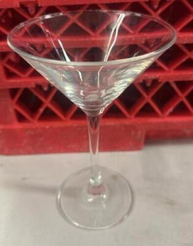 DESCRIPTION (9) MARTINI GLASSES ADDITIONAL INFORMATION W/ GLASS RACK THIS LOT IS: SOLD BY THE PIECE LOCATION BAY 6 QTY 9