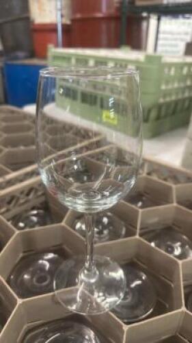 DESCRIPTION (20) WINE GLASSES ADDITIONAL INFORMATION W/ GLASS RACK THIS LOT IS: SOLD BY THE PIECE LOCATION BAY 6 QTY 20