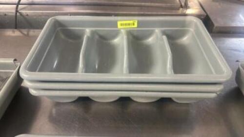 DESCRIPTION (3) FOUR GROUP PLASTIC SILVERWARE CADDYS THIS LOT IS: SOLD BY THE PIECE LOCATION BAY 6 QTY 3