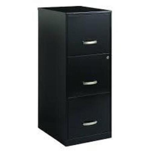 DESCRIPTION: (1) SMART FILING CABINET BRAND/MODEL: HIRSH #18573 INFORMATION: BLACK, 3 DRAWER SIZE: 35.5" H X 14.25" W X 18" D RETAIL$: $159.99 EA QTY: