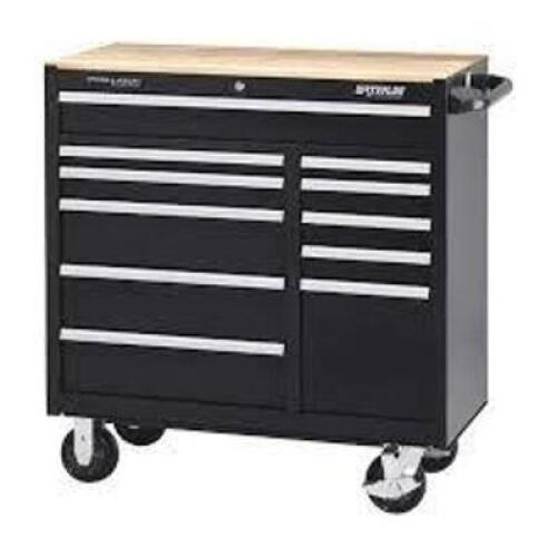 DESCRIPTION: (1) TOOL CHEST BRAND/MODEL: WATERLOO #PCA-4111BK INFORMATION: BLACK, 11 DRAWERS SIZE: 18" L X 41" W X 42-1/4" H RETAIL$: $2650.00 EA QTY:
