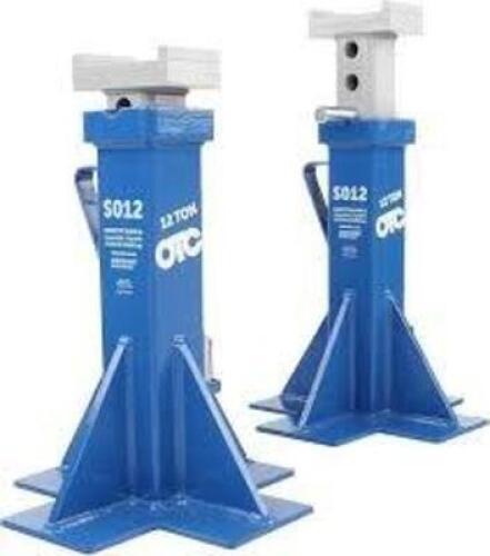 DESCRIPTION: (1) SET OF (2) JACK STANDS BRAND/MODEL: OTC #1EAY6 INFORMATION: BLUE SIZE: 16" 12 TON RETAIL$: $367.78 PER JACK STAND QTY: 1