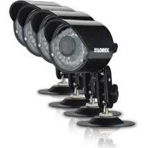 DESCRIPTION: (4) IR CAMERA BRAND/MODEL: LOREX #CVC7662PK4B INFORMATION: BLACK, COLOR CAMERA RETAIL$: $295.00 EA QTY: 4