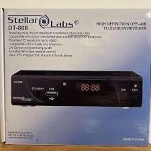 DESCRIPTION: (2) HIGH DEFINITION OFF-AIR TELEVISION RECEIVER BRAND/MODEL: STELLAR LABS #DT-800 RETAIL$: $438.13 EA QTY: 2