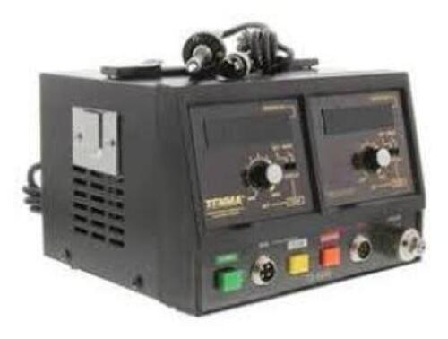 DESCRIPTION: (1) TEMPERATURE CONTROLLED SOLDER REWORK STATION BRAND/MODEL: TENMA #72-6345 INFORMATION: BLACK RETAIL$: $820.56 EA QTY: 1