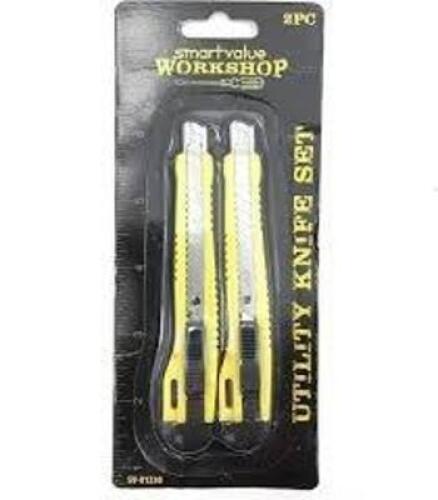 DESCRIPTION: (6) PACKS OF (2) UTILITY KNIFE BRAND/MODEL: SMARTVALUE WORKSHOP RETAIL$: $6.00 EA QTY: 6
