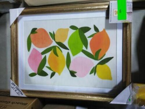 DESCRIPTION: (2) FRAMED PRINTS OF FRUIT ART SIZE: 13X17 QTY: 1