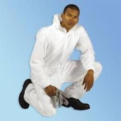 DESCRIPTION: (1) CASE OF (25) ELASTIC WRIST AND ANKLES DISPOSABLE COVERALLS BRAND/MODEL: KEYSTONE #CVL-SMS-HE-LRG-WHITE SIZE: LARGE RETAIL$: $69.00 EA