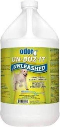 DESCRIPTION: (2) URINE ODOR AND STAIN ELIMINATOR BRAND/MODEL: PRORESTORE UN-DUZ-IT UNLEASHED SIZE: 1 GALLON RETAIL$: $40.00 EA QTY: 2