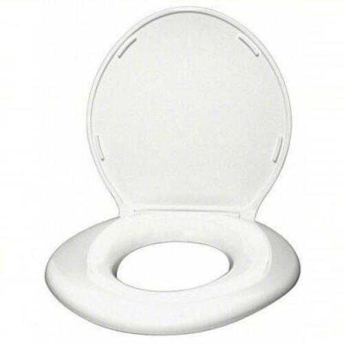 DESCRIPTION: (1) TOILET SEAT BRAND/MODEL: BIG JOHN #26X645 INFORMATION: WHITE SIZE: Plastic, Slow Close Hinge, 1 1/2 in Seat Ht, 20 1/16 in Bolt to Se
