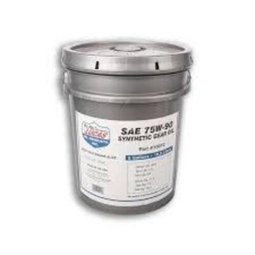 DESCRIPTION: (1) SYNTHETIC GEAR OIL BRAND/MODEL: LUCAS SAE 75W-90 SIZE: 5 GALLON RETAIL$: $135.99 EA QTY: 1