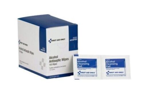 DESCRIPTION: (10) BOXES OF (100) ALCOHOL WIPES BRAND/MODEL: FIRST AID ONLY #H305-GR RETAIL$: $16.00 EA QTY: 10