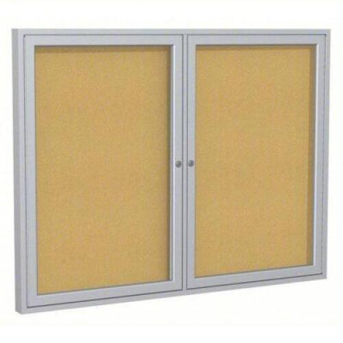 DESCRIPTION: (1) ENCLOSED BULLETIN BOARD BRAND/MODEL: GHENT #8AWX0 INFORMATION: ALUMINUM FRAME, CORK BOARD, SWING DOOR SIZE: 36" H X 48" W RETAIL$: $8