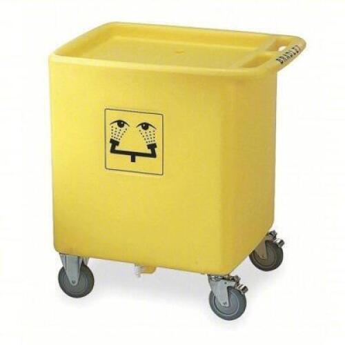 DESCRIPTION: (1) EYEWASH STATION WASTE CONTAINER BRAND/MODEL: BRADLEY #3NY85 INFORMATION: YELLOW, POLYETHYLENE, ON SITE SIZE: 56 GAL CAPACITY RETAIL$: