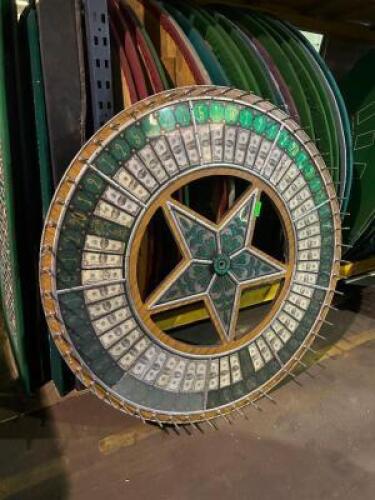 DESCRIPTION: REAL CASINO MONEY WHEEL WITH STAND LOCATION: SECOND FLOOR. THIS LOT IS: ONE MONEY QTY: 1