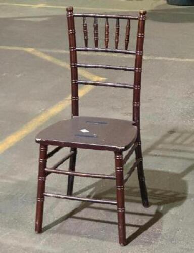 DESCRIPTION: (10) - MAHOGANY WOOD CHIAVARI CHAIRS LOCATION: FIRST FLOOR THIS LOT IS: SOLD BY THE PIECE QTY: 10