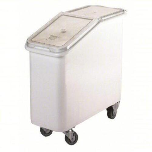 DESCRIPTION: (1) INGREDIENT BIN BRAND/MODEL: CAMBRO #4UJR8 INFORMATION: WHITE, LID INCLUDED. 84 AT CAPACITY SIZE: 28" H X 29-1/2" L RETAIL$: $382.18 E
