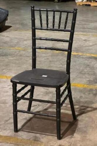 DESCRIPTION: (4) - BLACK WOOD CHIAVARI CHAIRS LOCATION: FIRST FLOOR THIS LOT IS: SOLD BY THE PIECE QTY: 4