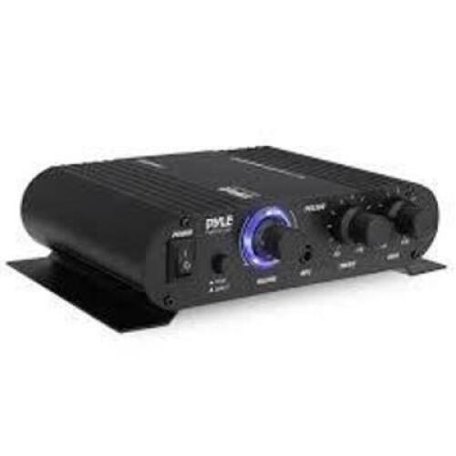 DESCRIPTION: (1) SHI-FI STEREO AMPLIFIER WITH ADAPTER BRAND/MODEL: PYLE #PFA300 INFORMATION: BLACK SIZE: 90 WATTS RETAIL$: $42.30 EA QTY: 1