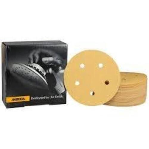 DESCRIPTION: (5) PACKS OF (50) VELCRO SANDPAPER WITH HOLES BRAND/MODEL: MIRKA #25-332-600 INFORMATION: SILVER SIZE: 5" RETAIL$: $26.00 PER PACK QTY: 5