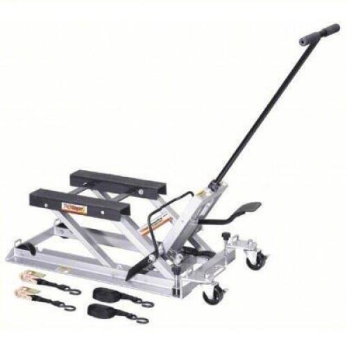 DESCRIPTION: (1) MOTORCYCLE LIFT JACK BRAND/MODEL: OTC #52YA22 INFORMATION: WHITE, .75 TON CAPACITY, STEEL, MECHANICAL RETAIL$: $359.94 EA QTY: 1
