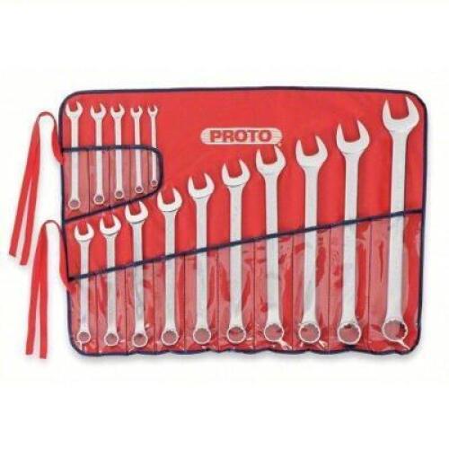 DESCRIPTION: (1) SET OF COMBINATION WRENCHES BRAND/MODEL: PROTO #449P46 INFORMATION: ALLOY STEEL, SATIN, 15 TOOLS SIZE: 5/16 IN TO 1 1 /4 IN RANGE OF