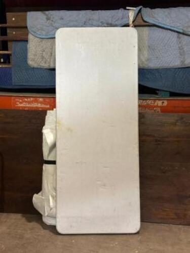 DESCRIPTION: (2) - 6 FT. PLASTIC TABLES SIZE: 6' LOCATION: FIRST FLOOR THIS LOT IS: SOLD BY THE PIECE QTY: 2