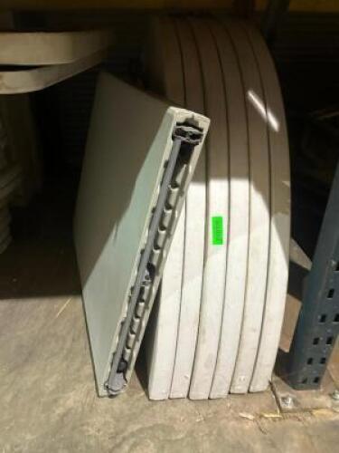 DESCRIPTION: (4) - PLASTIC FOLDING TABLES LOCATION: FIRST FLOOR THIS LOT IS: SOLD BY THE PIECE QTY: 4