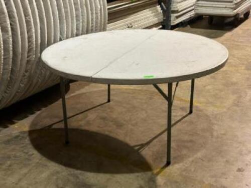 DESCRIPTION: 5 FT. PLASTIC CIRCLE TABLE LOCATION: FIRST FLOOR THIS LOT IS: ONE MONEY QTY: 1