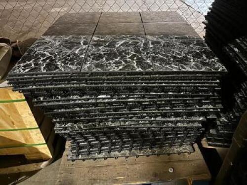 DESCRIPTION: (252) - SQ. FT. OF PORTABLE BLACK MARBLE INDOOR/OUTDOOR 1X1 DANCE FLOOR TILES ADDITIONAL INFORMATION: HALF PALLET, GRADE B+ CONDITION LOC