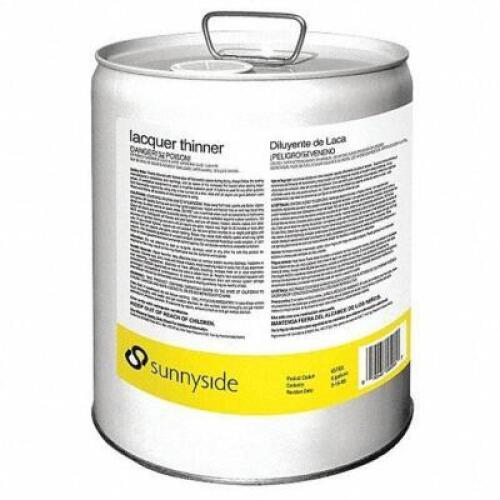 DESCRIPTION: (1) LACQUER THINNER BRAND/MODEL: SUNNYSIDE #22M494 RETAIL$: $152.06 SIZE: 5 GALLON QTY: 1
