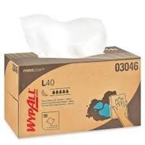 DESCRIPTION: (9) BOXES OF EXTRA ABSORBENT TOWELS BRAND/MODEL: WYPALL #L40 INFORMATION: BLUE RETAIL$: $63.00 EA QTY: 9