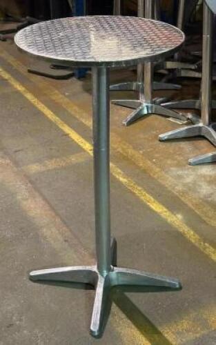 DESCRIPTION: 25" METAL COCKTAIL DINNING TABLE WITH FOLDING TOP SIZE: 40" LOCATION: SECOND FLOOR. THIS LOT IS: ONE MONEY QTY: 1