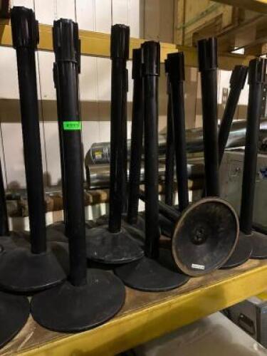 DESCRIPTION: (6) - BLACK RETRACTABLE 6' BELT STANCHIONS LOCATION: SECOND FLOOR. THIS LOT IS: SOLD BY THE PIECE QTY: 6