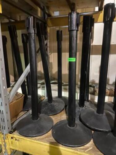 DESCRIPTION: (6) - BLACK RETRACTABLE 6' BELT STANCHIONS LOCATION: SECOND FLOOR. THIS LOT IS: SOLD BY THE PIECE QTY: 6
