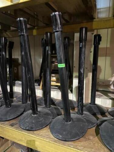 DESCRIPTION: (6) - BLACK RETRACTABLE 6' BELT STANCHIONS LOCATION: SECOND FLOOR. THIS LOT IS: SOLD BY THE PIECE QTY: 6