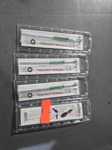 DESCRIPTION: (4) TORX INTERCHANGEABLE BLADE FOR TORQUE DRIVER BRAND/MODEL: WIHA 28568 SIZE: T20 RETAIL$: $43.60 QTY: 4